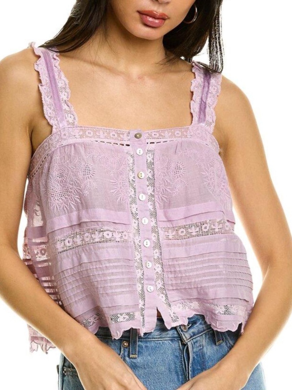 LoveShackFancy Purple Sully Top